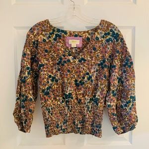 Anthropologie Maeve Odette Smocked Blouse
